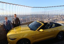 Elevator transports Ford Mustang to the top of the Empire State Building