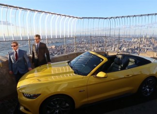 Elevator transports Ford Mustang to the top of the Empire State Building
