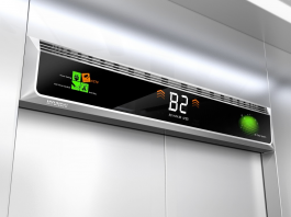 Touchless footbutton by Hyundai elevator