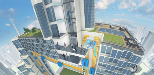 MULTI first rope-free elevator system by ThyssenKrupp MULTI rope-free elevator by ThyssenKrupp