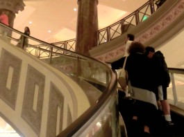 Unique spiral escalator