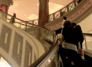 Unique spiral escalator