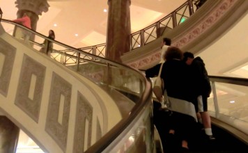 Unique spiral escalator