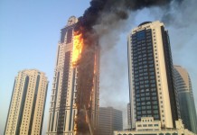 In case of fire use elevator!