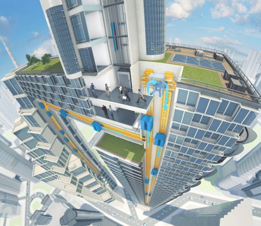 MULTI first rope-free elevator system by ThyssenKrupp MULTI rope-free elevator by ThyssenKrupp