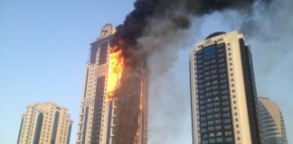 In case of fire use elevator!