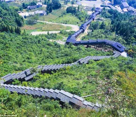 World’s longest sightseeing escalator measuring 2,260 feet is in Central China Word's longest escalator is in China